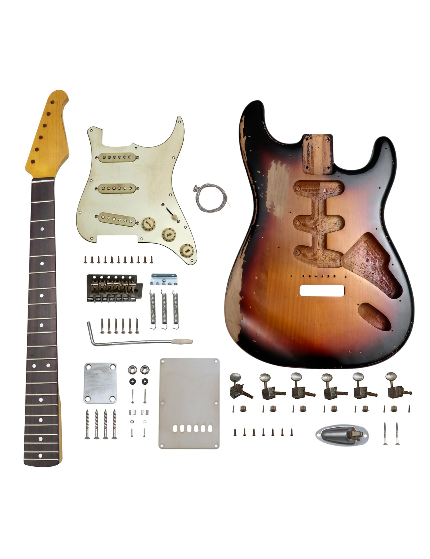 Amazon.com: Sunsmile DIY Electric Guitar Kit ST Style Heavy Relic